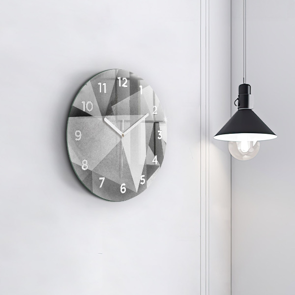 Orologio rotondo Astrazione geometrica grigia