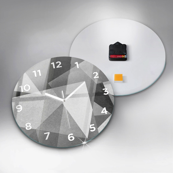 Orologio rotondo Astrazione geometrica grigia