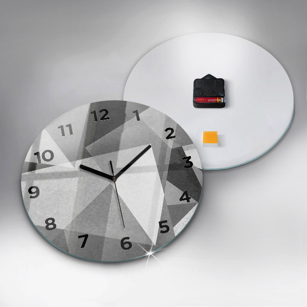Orologio rotondo Astrazione geometrica grigia
