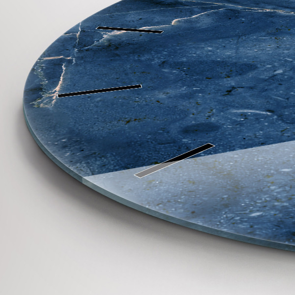 Orologio rotondo Trama di marmo blu
