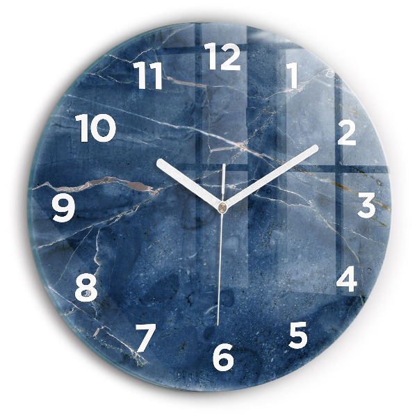 Orologio rotondo Trama di marmo blu