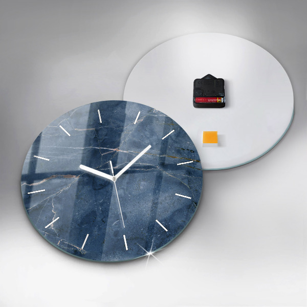 Orologio rotondo Trama di marmo blu