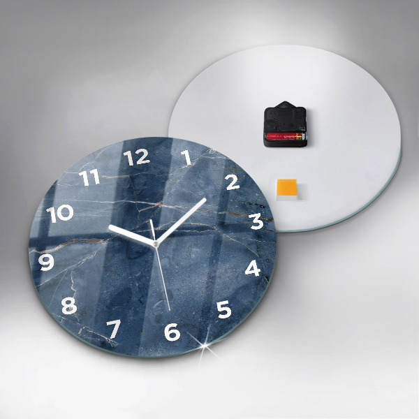 Orologio rotondo Trama di marmo blu