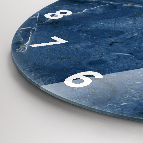 Orologio rotondo Trama di marmo blu