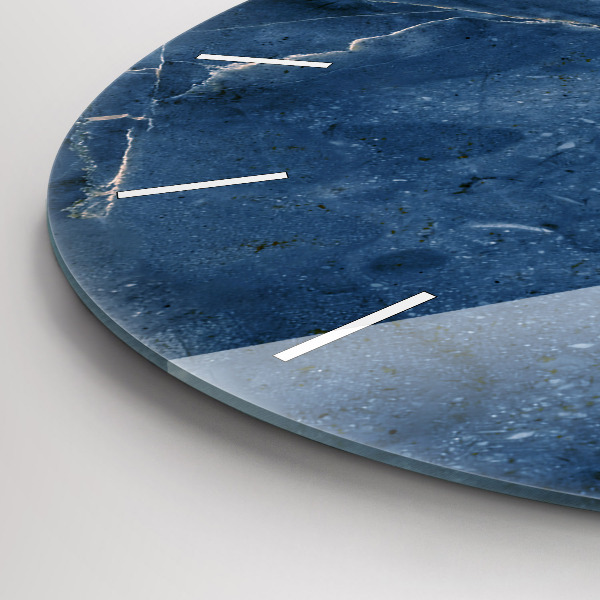 Orologio rotondo Trama di marmo blu