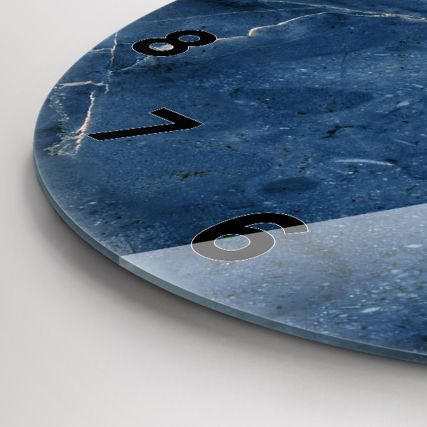 Orologio rotondo Trama di marmo blu