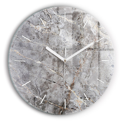 Orologio rotondo in vetro Marmo granito grigio