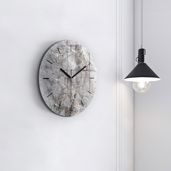 Orologio rotondo in vetro Marmo granito grigio
