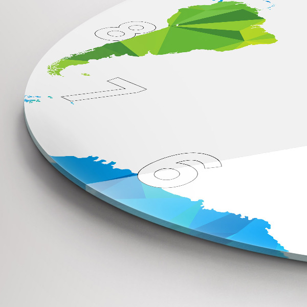 Orologio rotondo Mappa del mondo astratta