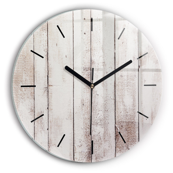 Orologio rotondo Tavole di legno chiaro
