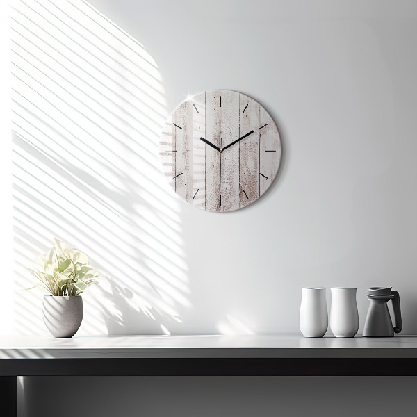 Orologio rotondo Tavole di legno chiaro