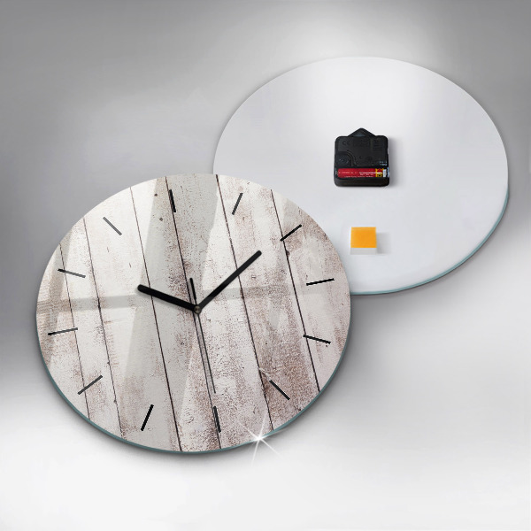 Orologio rotondo Tavole di legno chiaro