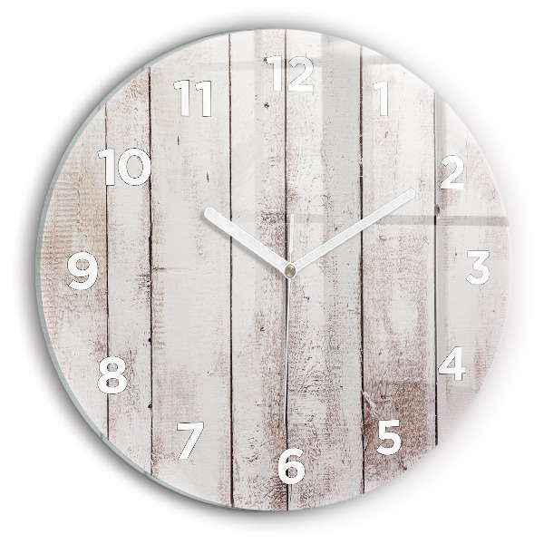 Orologio rotondo Tavole di legno chiaro