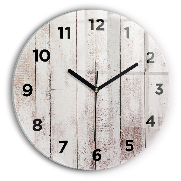 Orologio rotondo Tavole di legno chiaro