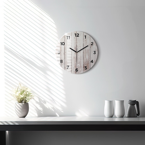 Orologio rotondo Tavole di legno chiaro