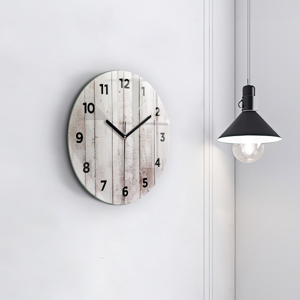 Orologio rotondo Tavole di legno chiaro
