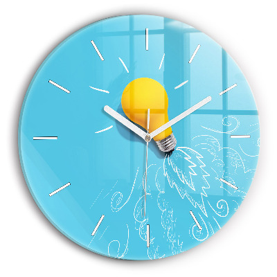 Orologio rotondo in vetro Disegno della lampadina