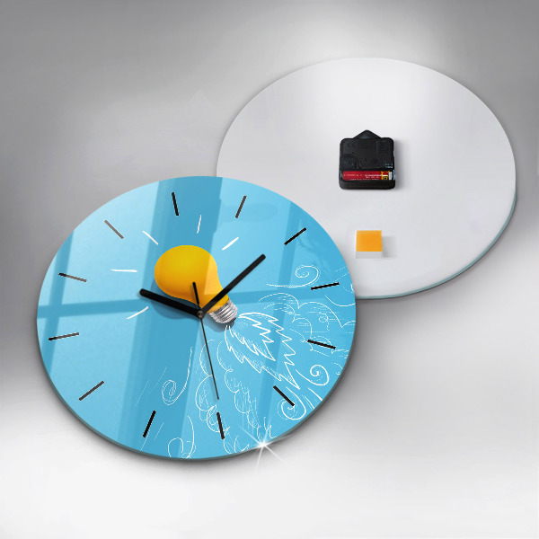 Orologio rotondo in vetro Disegno della lampadina