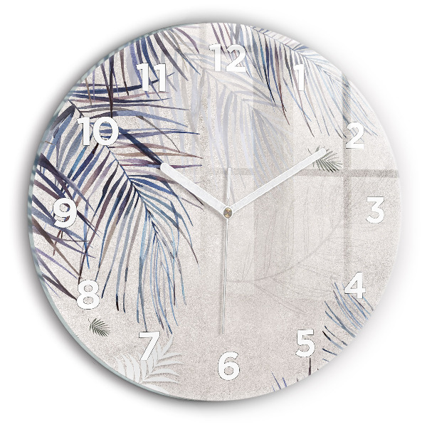 Orologio rotondo in vetro Foglia di palma
