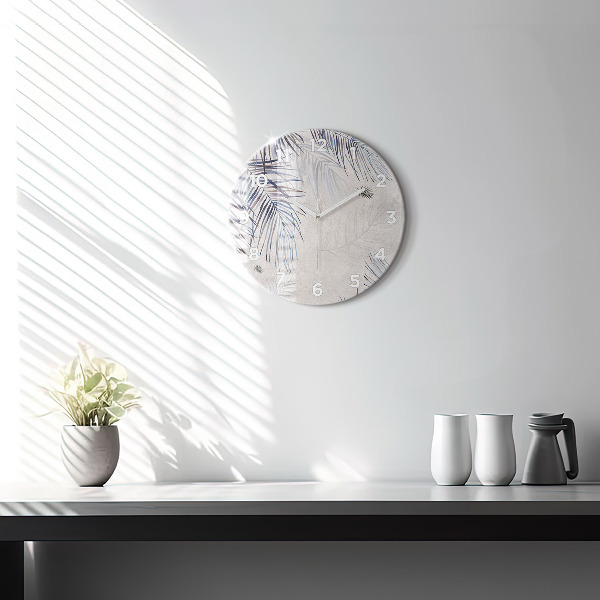 Orologio rotondo in vetro Foglia di palma