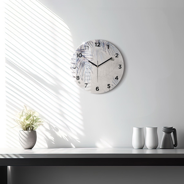 Orologio rotondo in vetro Foglia di palma