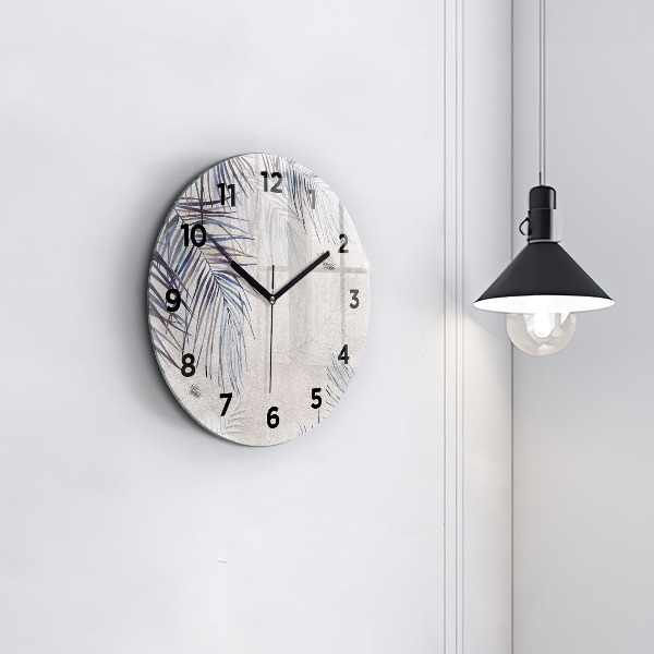 Orologio rotondo in vetro Foglia di palma