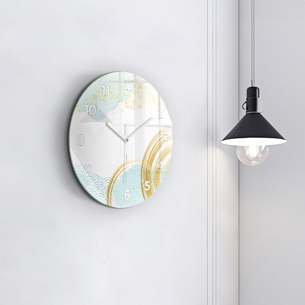 Orologio rotondo in vetro Motivo decorativo