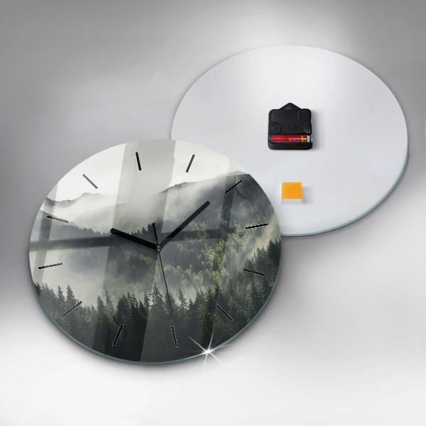 Orologio rotondo in vetro Paesaggio forestale