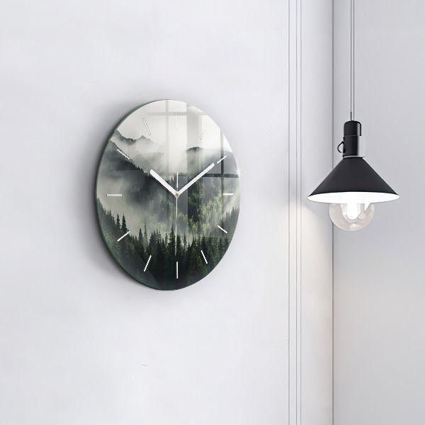 Orologio rotondo in vetro Paesaggio forestale