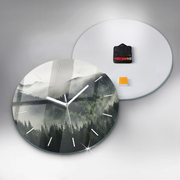 Orologio rotondo in vetro Paesaggio forestale