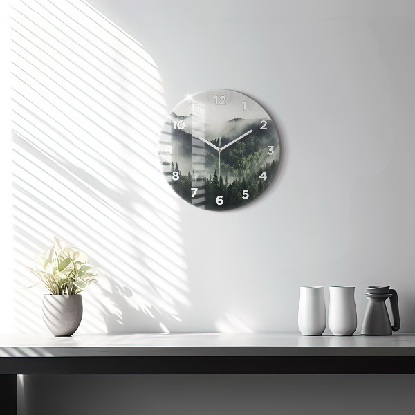 Orologio rotondo in vetro Paesaggio forestale