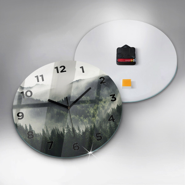 Orologio rotondo in vetro Paesaggio forestale