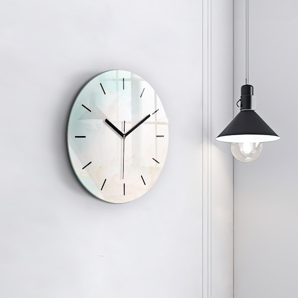 Orologio rotondo in vetro Marmo acquerello