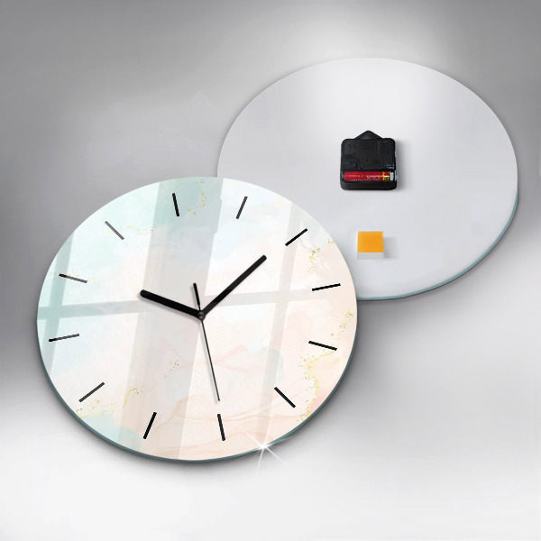 Orologio rotondo in vetro Marmo acquerello