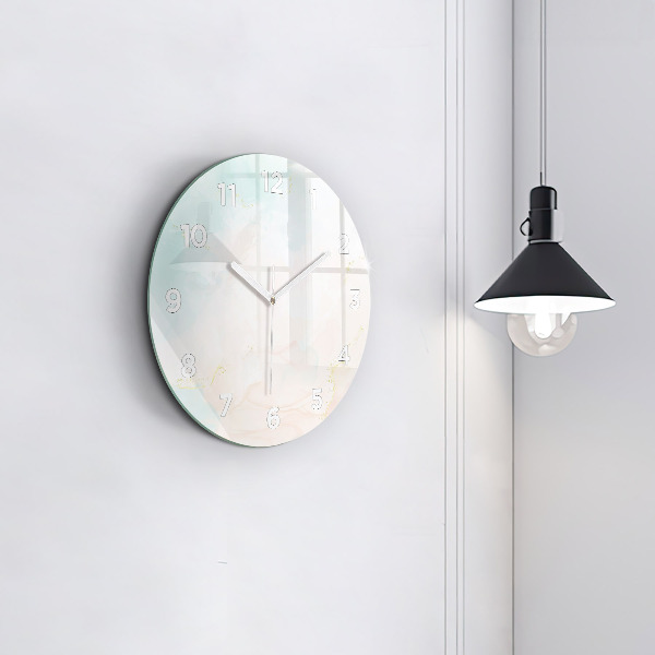 Orologio rotondo in vetro Marmo acquerello