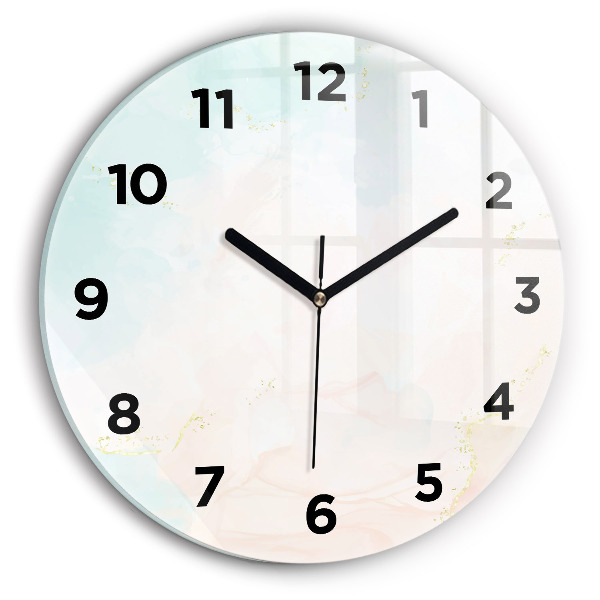Orologio rotondo in vetro Marmo acquerello