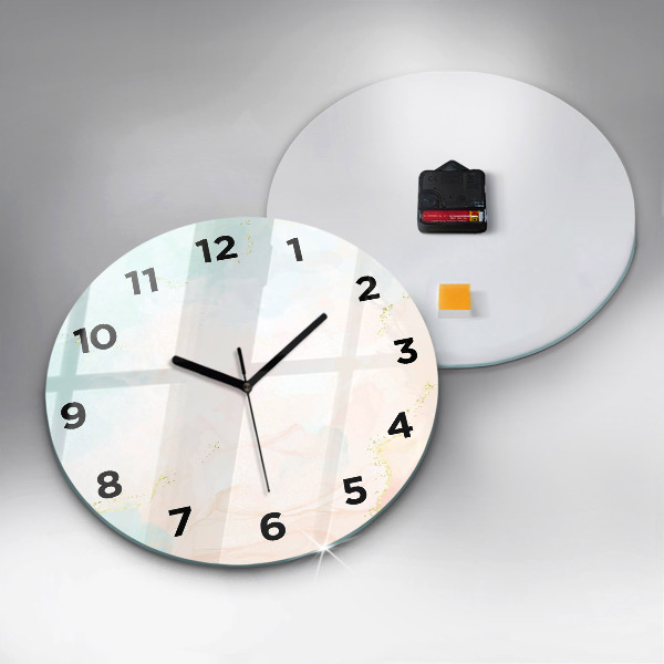 Orologio rotondo in vetro Marmo acquerello