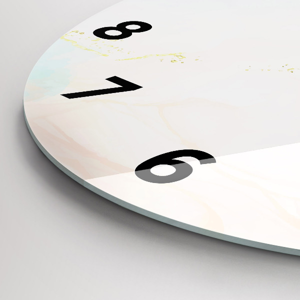 Orologio rotondo in vetro Marmo acquerello