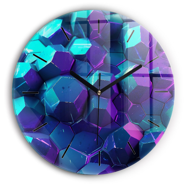 Orologio rotondo in vetro Figure geometriche