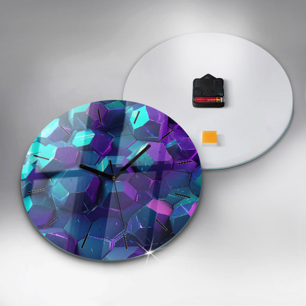 Orologio rotondo in vetro Figure geometriche