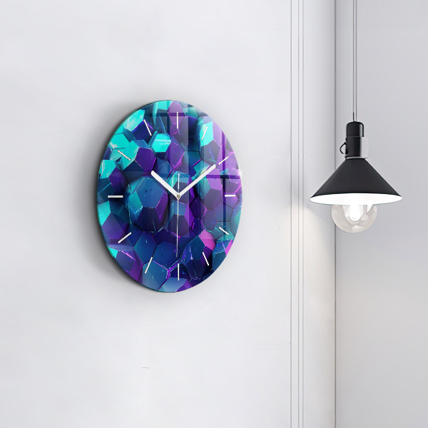 Orologio rotondo in vetro Figure geometriche