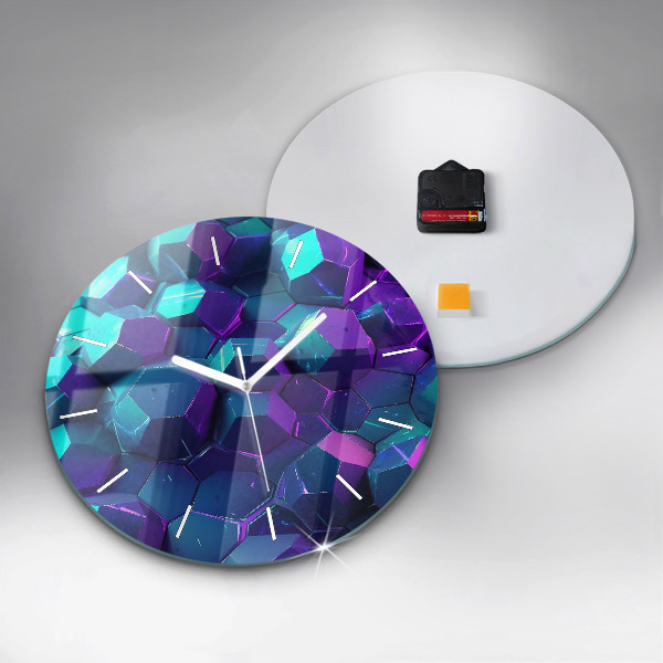 Orologio rotondo in vetro Figure geometriche