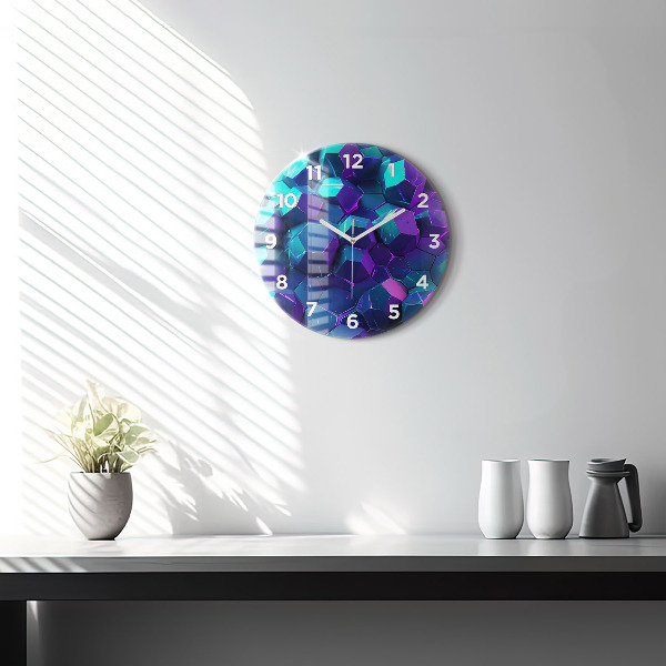 Orologio rotondo in vetro Figure geometriche