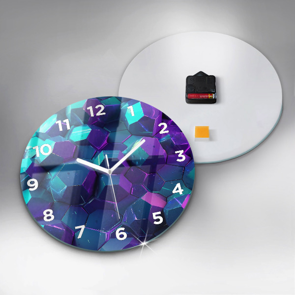 Orologio rotondo in vetro Figure geometriche