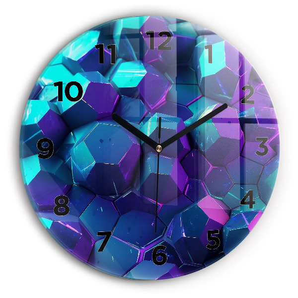 Orologio rotondo in vetro Figure geometriche