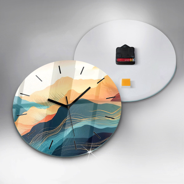 Orologio rotondo in vetro Paesaggio montano