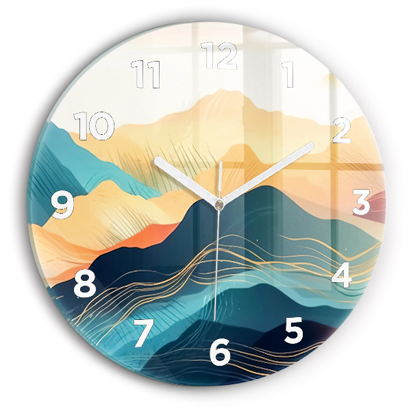 Orologio rotondo in vetro Paesaggio montano