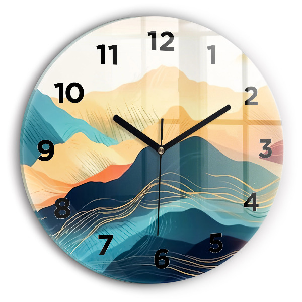 Orologio rotondo in vetro Paesaggio montano