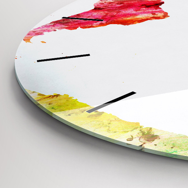 Orologio rotondo Mappa del mondo ad acquerello