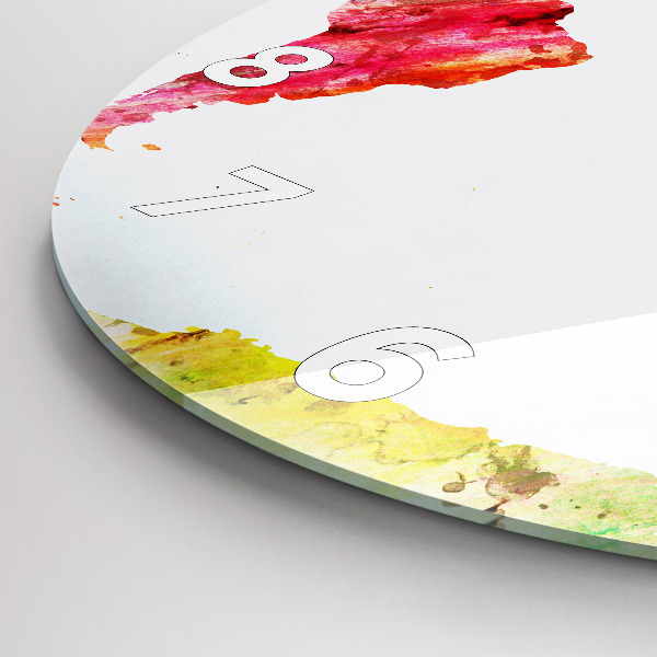 Orologio rotondo Mappa del mondo ad acquerello